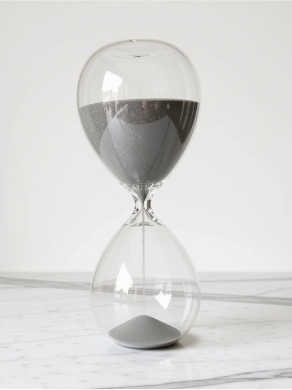 Glass Hourglass with Gray Sand